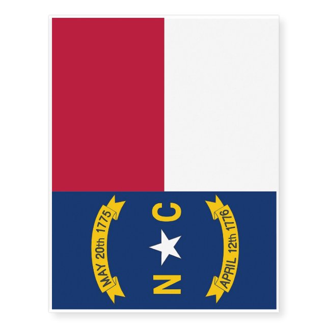 Patriotic temporary tattoos  Flag North Carolina (Front)