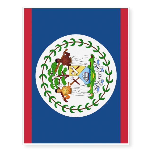 Patriotic temporary tattoos  Flag of Belize (Front)