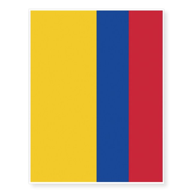 Patriotic temporary tattoos  Flag of Colombia (Front)