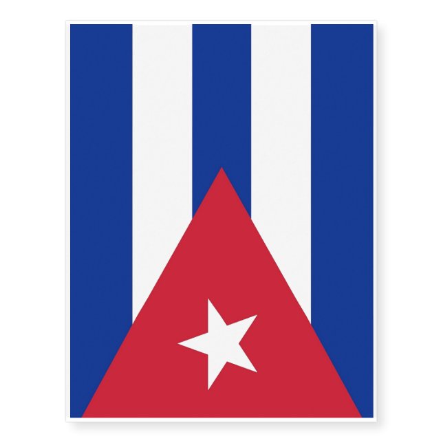Patriotic temporary tattoos  Flag of Cuba (Front)