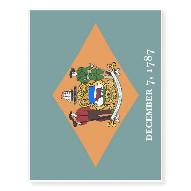 Patriotic temporary tattoos  Flag of Delaware (Front)