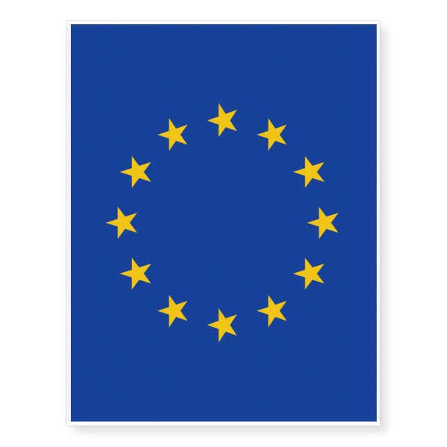 Patriotic temporary tattoos Flag of European Union (Front)