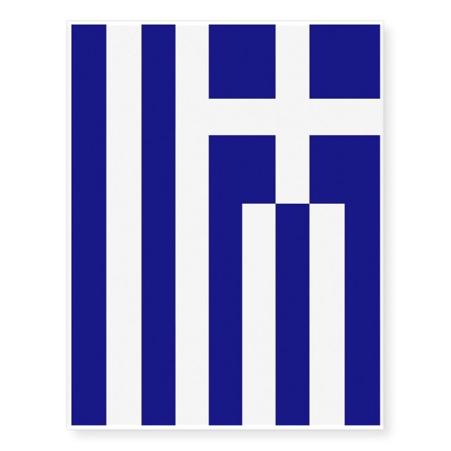 Patriotic temporary tattoos  Flag of Greece (Front)