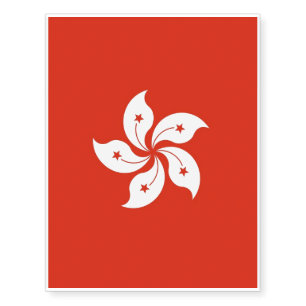 Patriotic temporary tattoos  Flag of Hong Kong