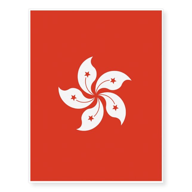 Patriotic temporary tattoos  Flag of Hong Kong (Front)