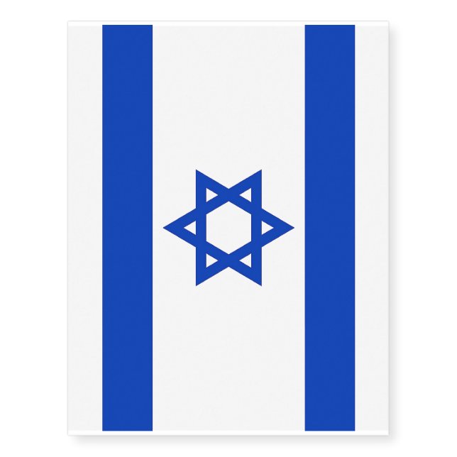 Patriotic temporary tattoos  Flag of Israel (Front)