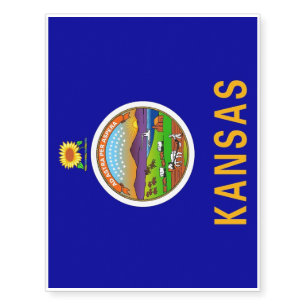 Patriotic temporary tattoos Flag of Kansas