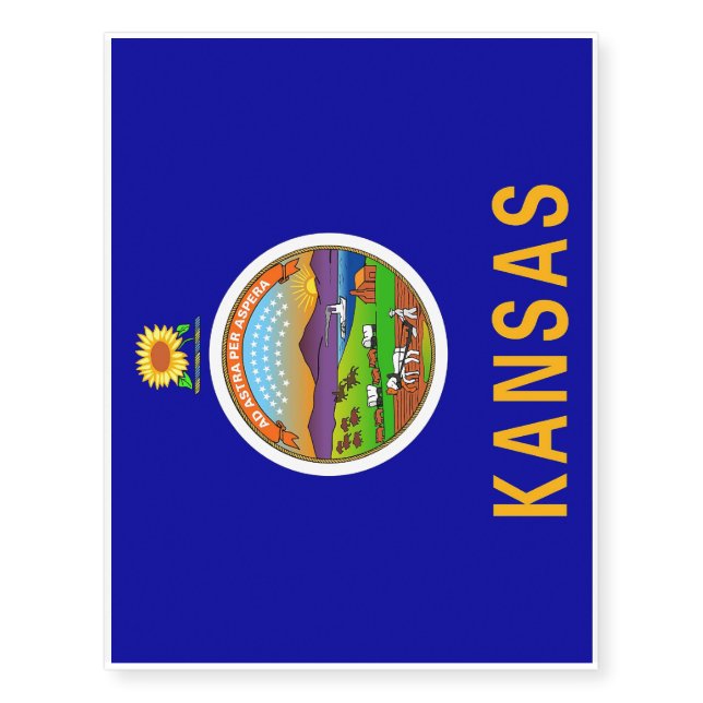 Patriotic temporary tattoos  Flag of Kansas (Front)