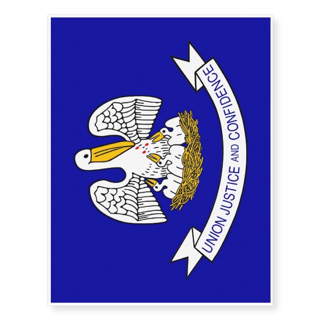 Patriotic temporary tattoos  Flag of Louisiana (Front)