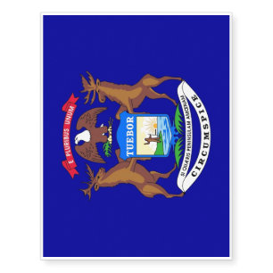 Patriotic temporary tattoos  Flag of Michigan