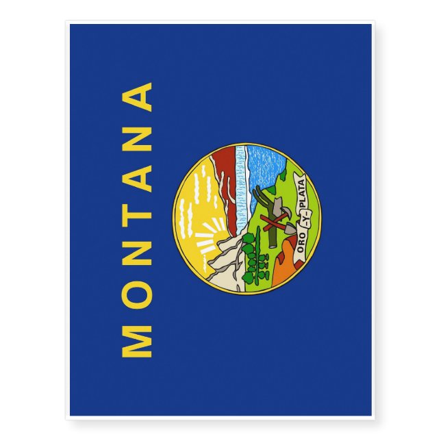 Patriotic temporary tattoos  Flag of Montana (Front)