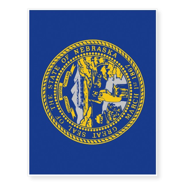 Patriotic temporary tattoos  Flag of Nebraska (Front)