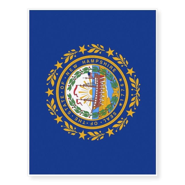 Patriotic temporary tattoos  Flag of New Hampshire (Front)