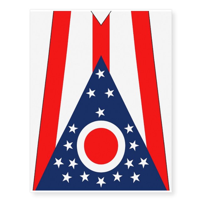 Patriotic temporary tattoos  Flag of Ohio (Front)