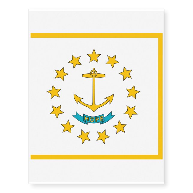 Patriotic temporary tattoos  Flag of Rhode Island (Front)