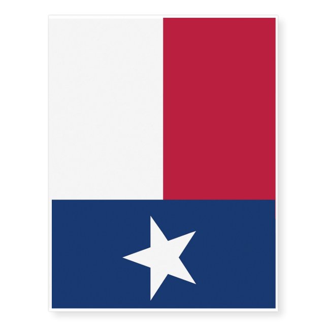 Patriotic temporary tattoos  Flag of Texas (Front)