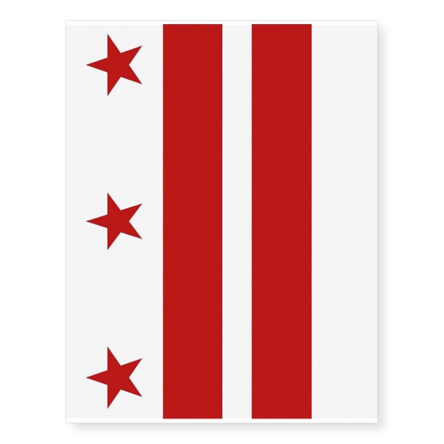 Patriotic temporary tattoos  Flag of Washington DC (Front)