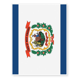 Patriotic temporary tattoos Flag of West Virginia