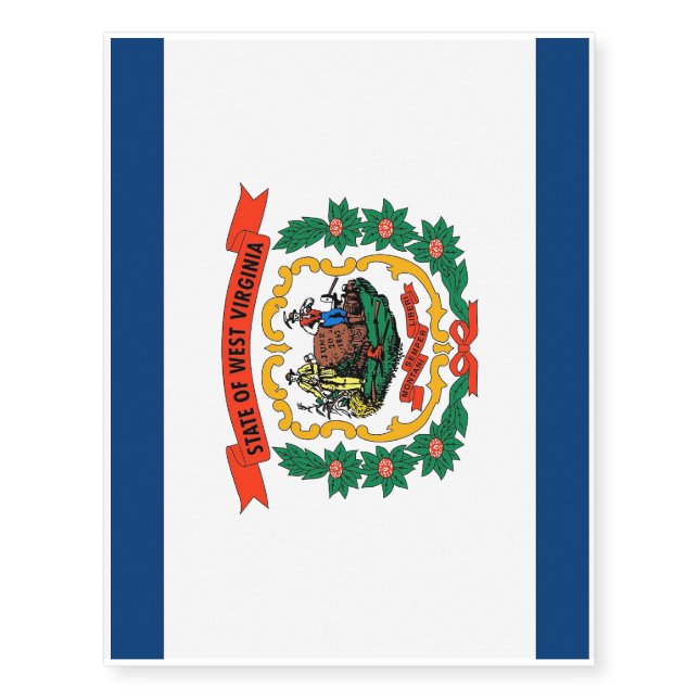 Patriotic temporary tattoos  Flag of West Virginia (Front)