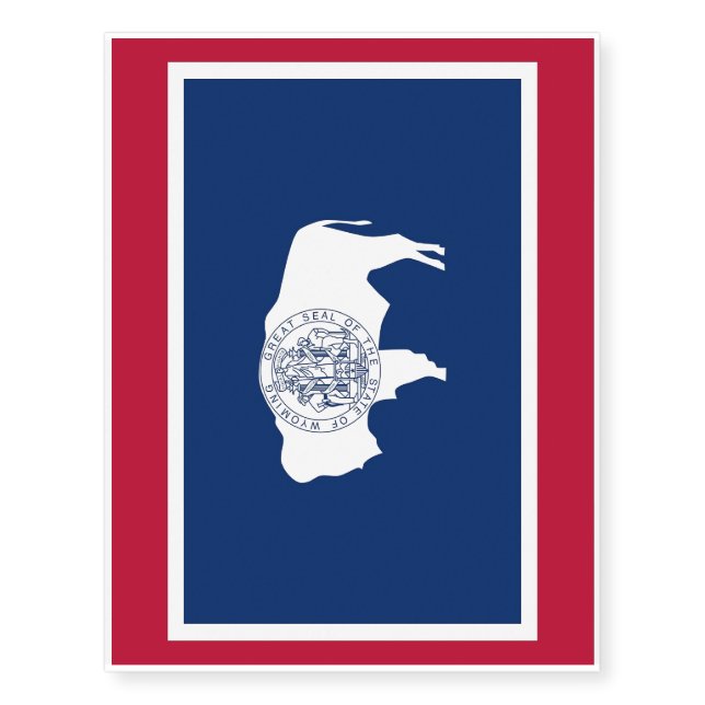 Patriotic temporary tattoos  Flag of Wyoming (Front)