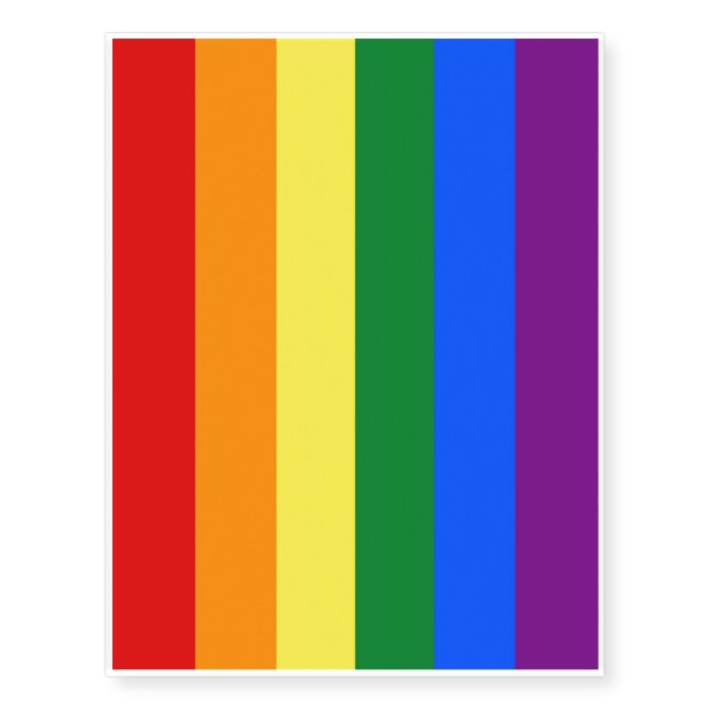 Patriotic temporary tattoos  LGBT Flag (Front)