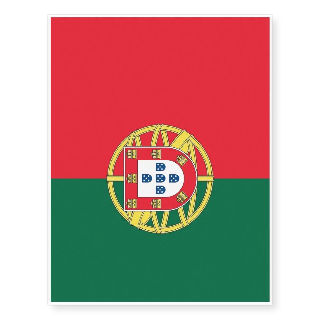 Patriotic temporary tattoos Portugal Flag (Front)