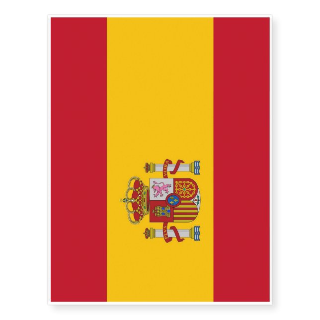 Patriotic temporary tattoos Spain Flag (Front)