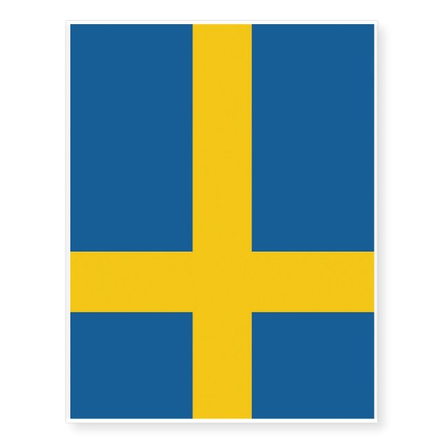 Patriotic temporary tattoos Sweden Flag (Front)