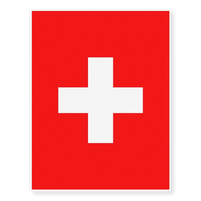 Patriotic temporary tattoos Switzerland Flag (Front)