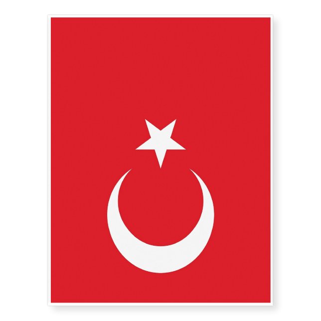 Patriotic temporary tattoos Turkey Flag (Front)