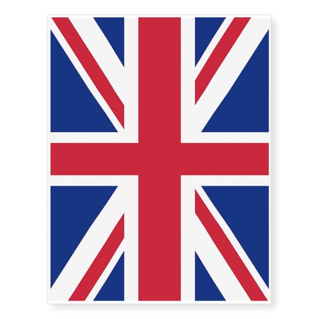 Patriotic temporary tattoos United Kingdom Flag (Front)