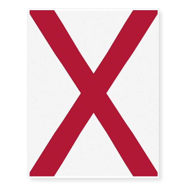 Patriotic temporary tattoos with Flag of Alabama (Front)