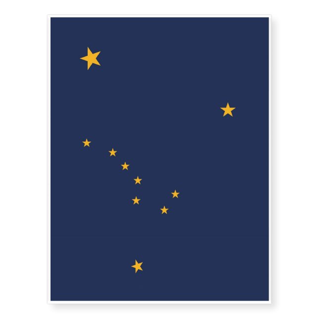 Patriotic temporary tattoos with Flag of Alaska (Front)