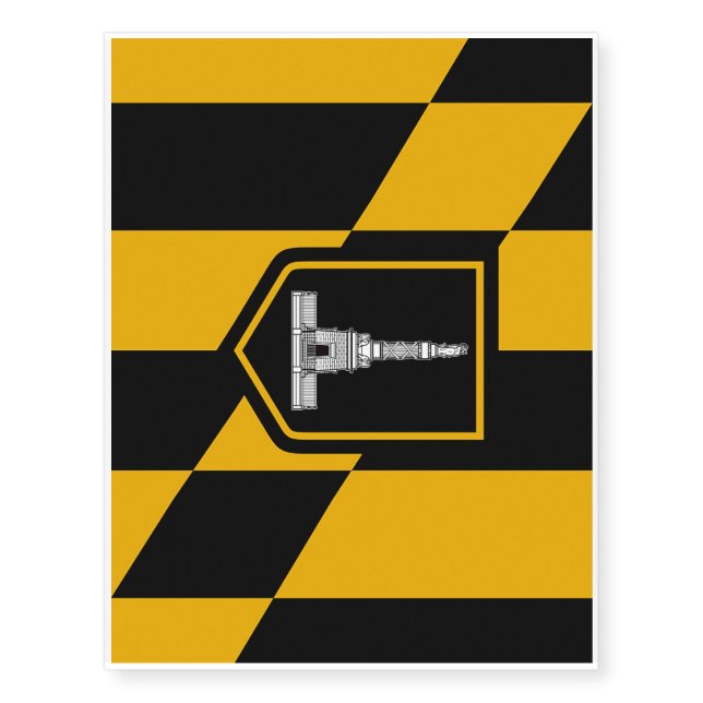 Patriotic temporary tattoos with Flag of Baltimore (Front)