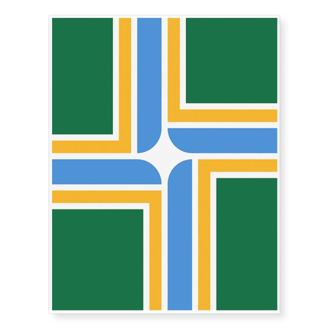 Patriotic temporary tattoos with Flag of Portland (Front)
