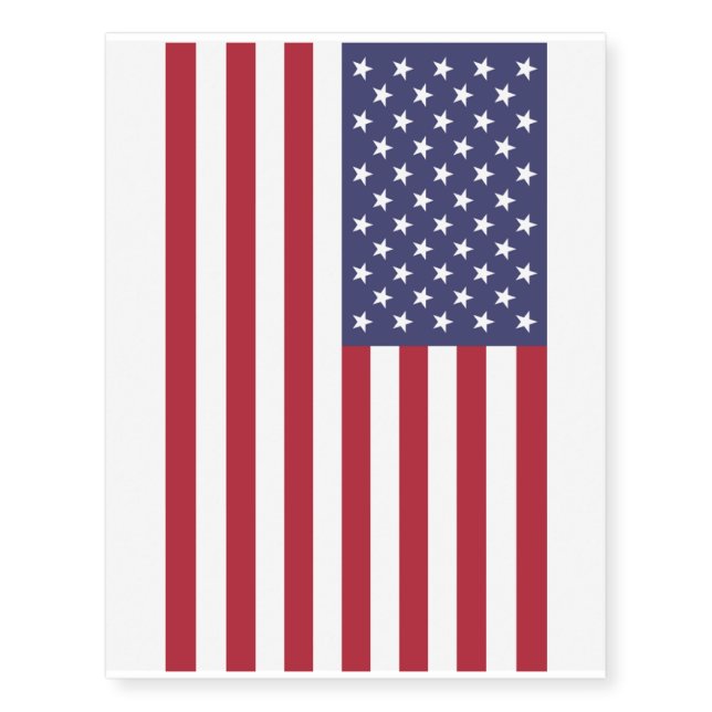 Patriotic temporary tattoos with Flag of USA (Front)