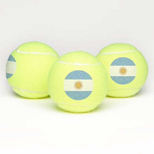 Patriotic Tennis Ball with Flag of Argentina