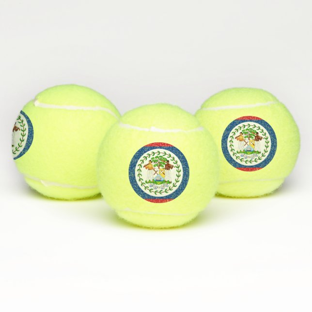 Patriotic Tennis Ball with Flag of Belize (Multi)