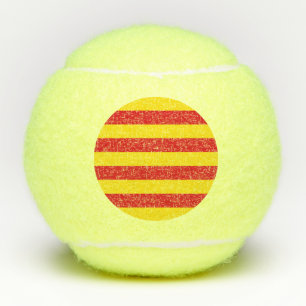Patriotic Tennis Ball with Flag of Catalonia