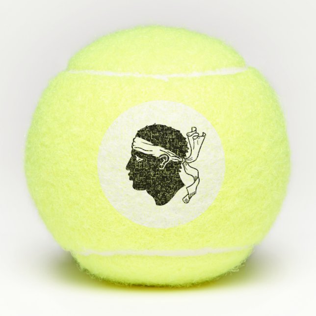 Patriotic Tennis Ball with Flag of Corsica (Front)