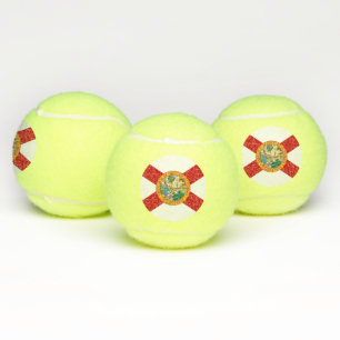 Patriotic Tennis Ball with Flag of Florida, USA