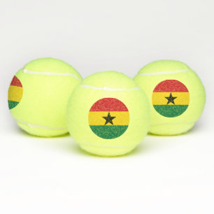 Patriotic Tennis Ball with Flag of Ghana