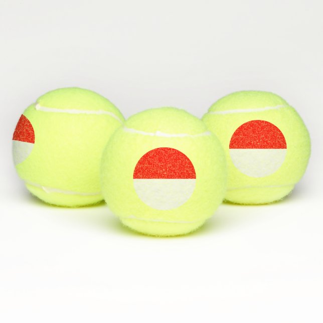 Patriotic Tennis Ball with Flag of Indonesia (Multi)