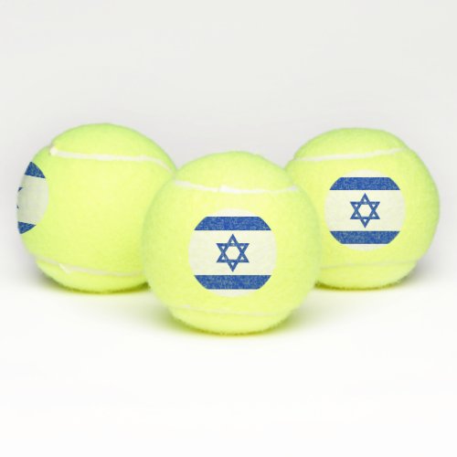 Patriotic Tennis Ball with Flag of Israel