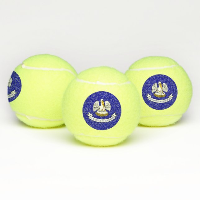 Patriotic Tennis Ball with Flag of Louisiana, USA (Multi)