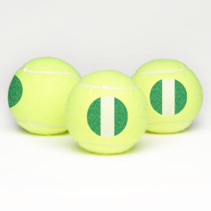 Patriotic Tennis Ball with Flag of Nigeria