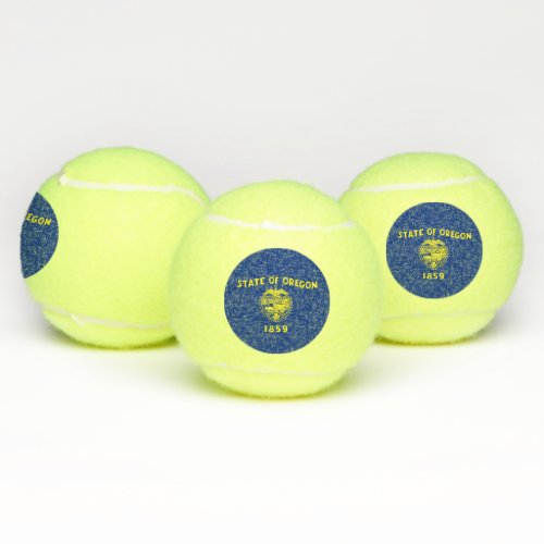 Patriotic Tennis Ball with Flag of Oregon USA