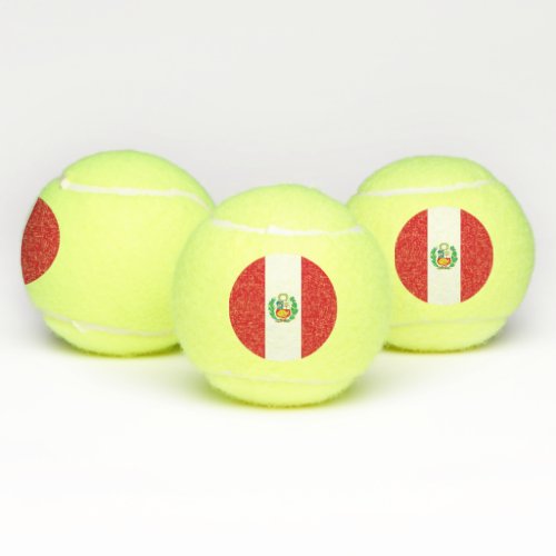 Patriotic Tennis Ball with Flag of Peru