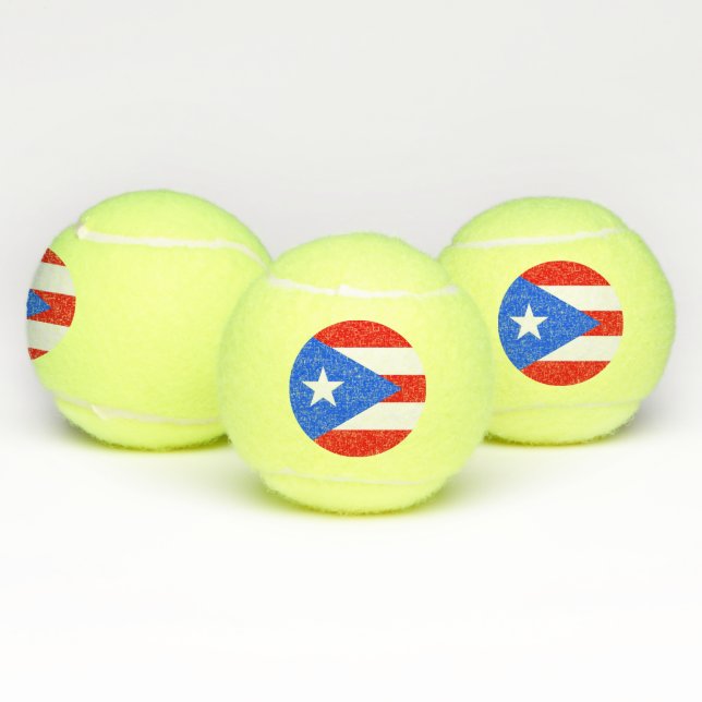 Patriotic Tennis Ball with Flag of Puerto Rico (Multi)