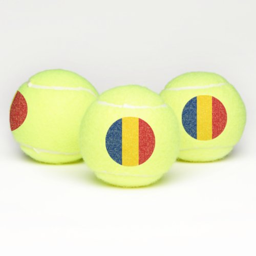 Patriotic Tennis Ball with Flag of Romania